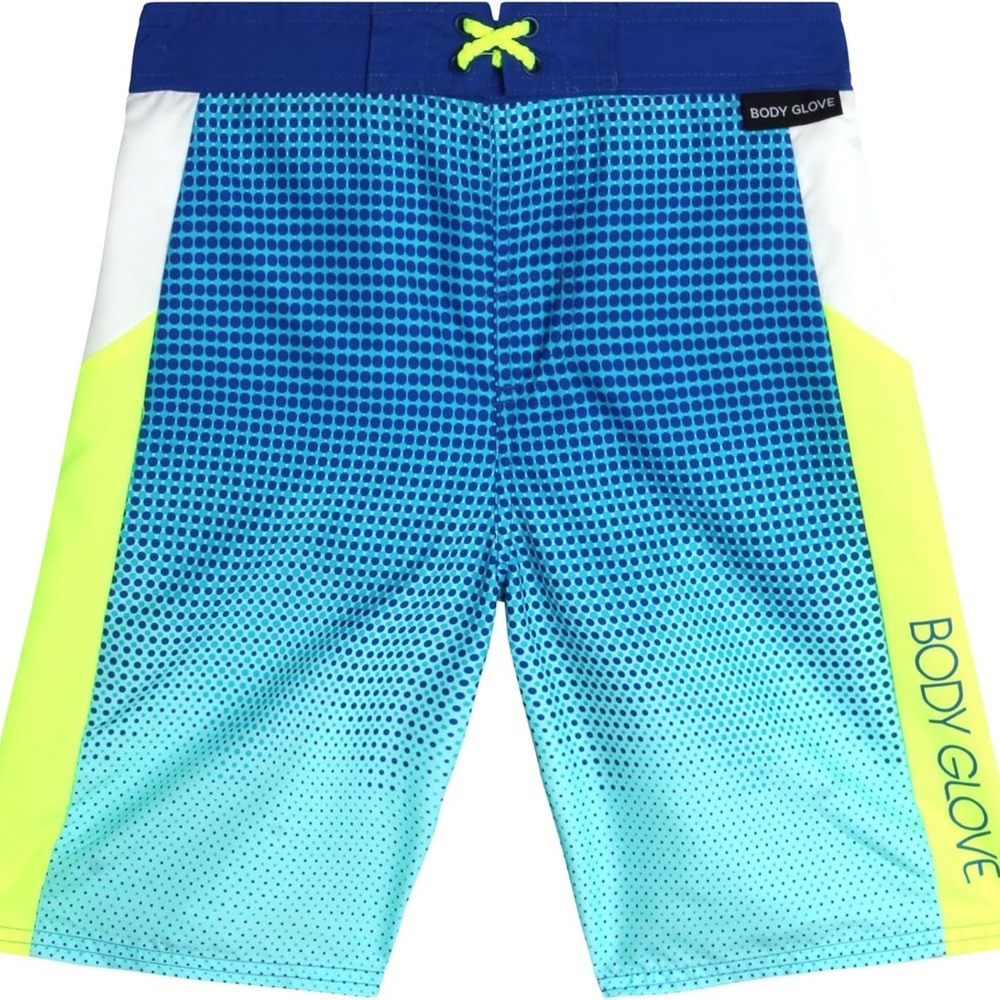 Body Glove Aqua-to-Blue Fade Swim Shorts with Royal Blue Waistband NWT Sz 12